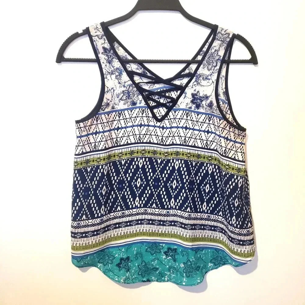IZ Byer Blue Print Top‎